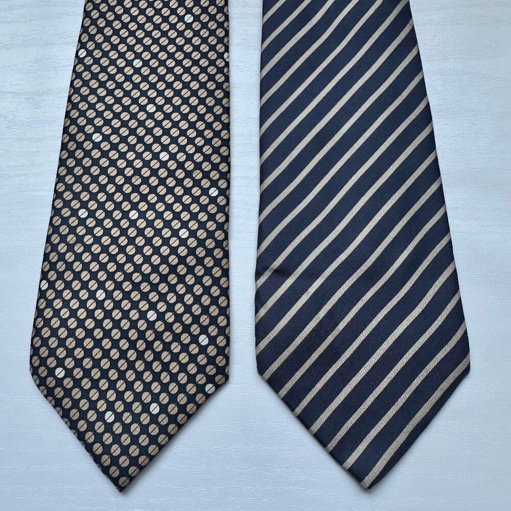 Lanvin Mens Ties Geometric %100 SIlk Authentic Crafted in Paris RARE